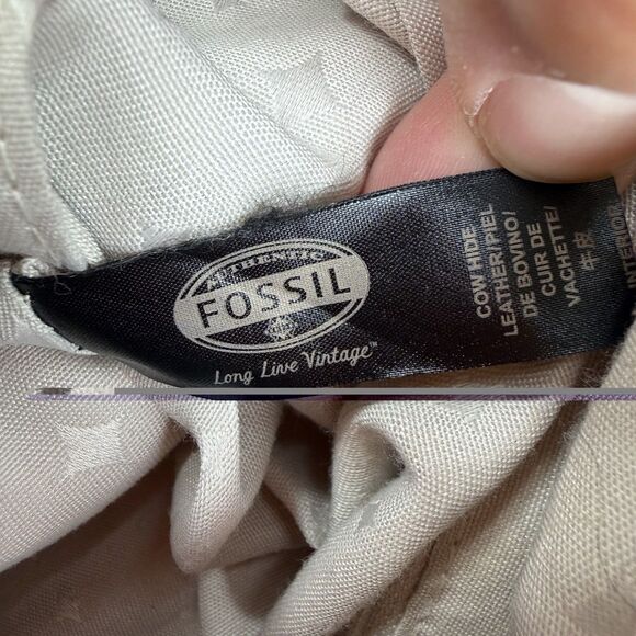 Fossil Leather Bag Crossbody Strap Top Handles Tote Long Vintage - Picture 8 of 8